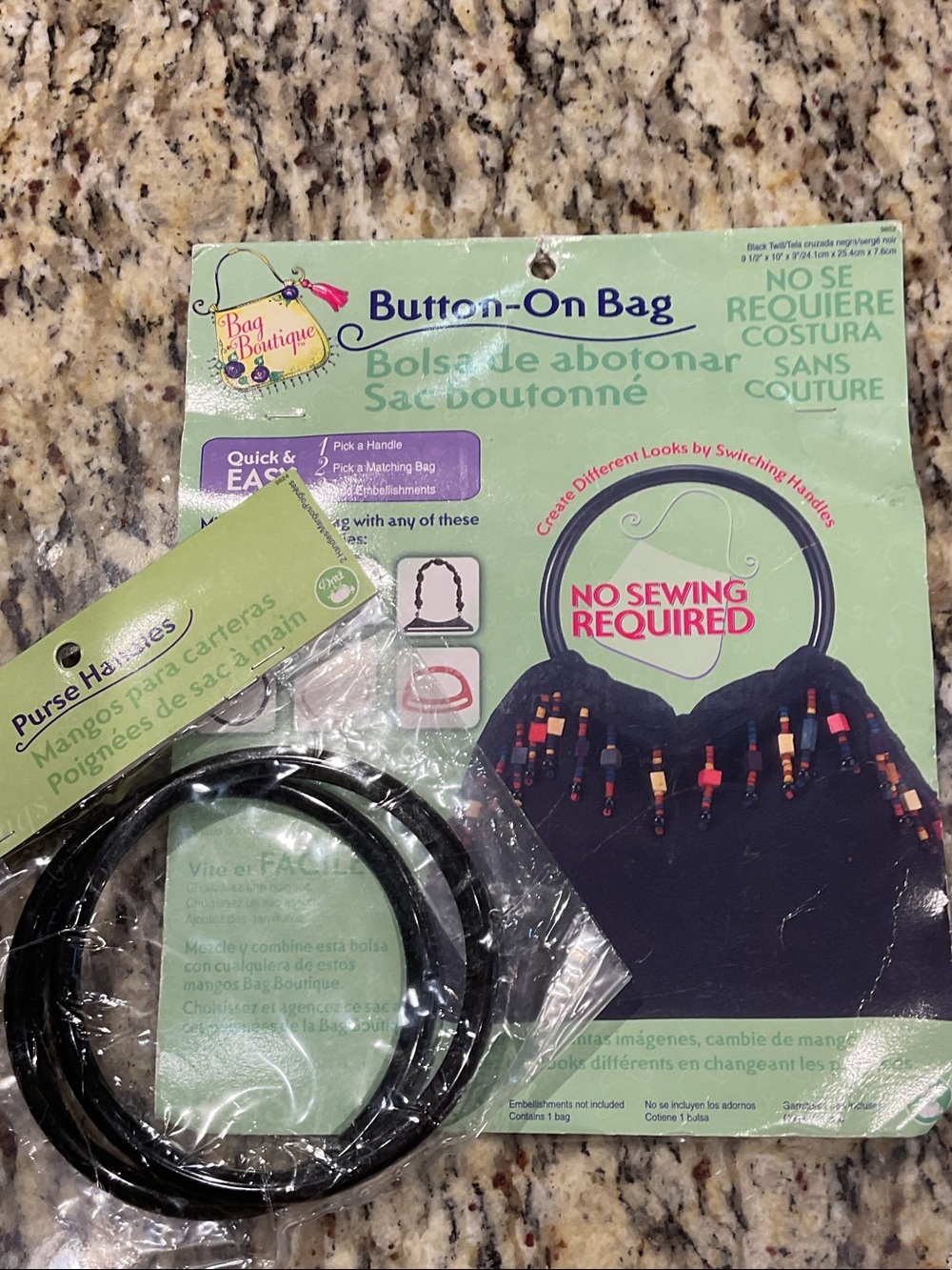 Make your own bag kit w handles. No sewing required. Add your own embellishments